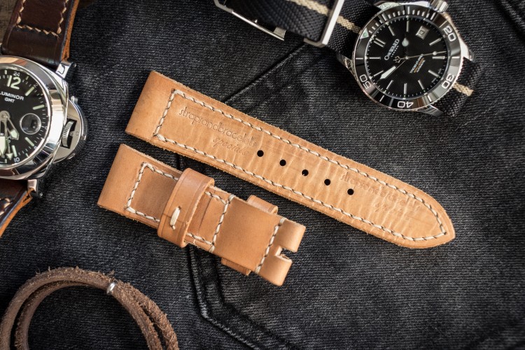 Vegetable tanned discount leather watch strap